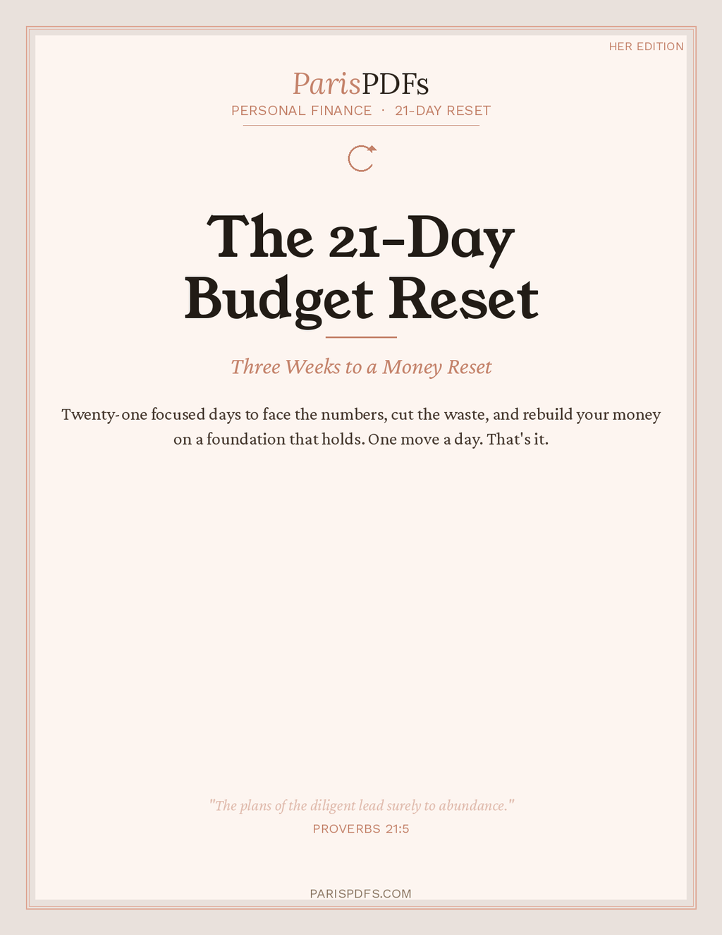 The 21-Day Budget Reset Her Edition cover