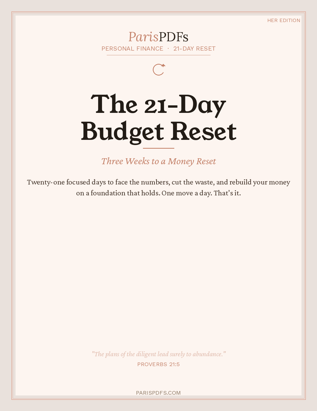 The 21-Day Budget Reset Her Edition cover