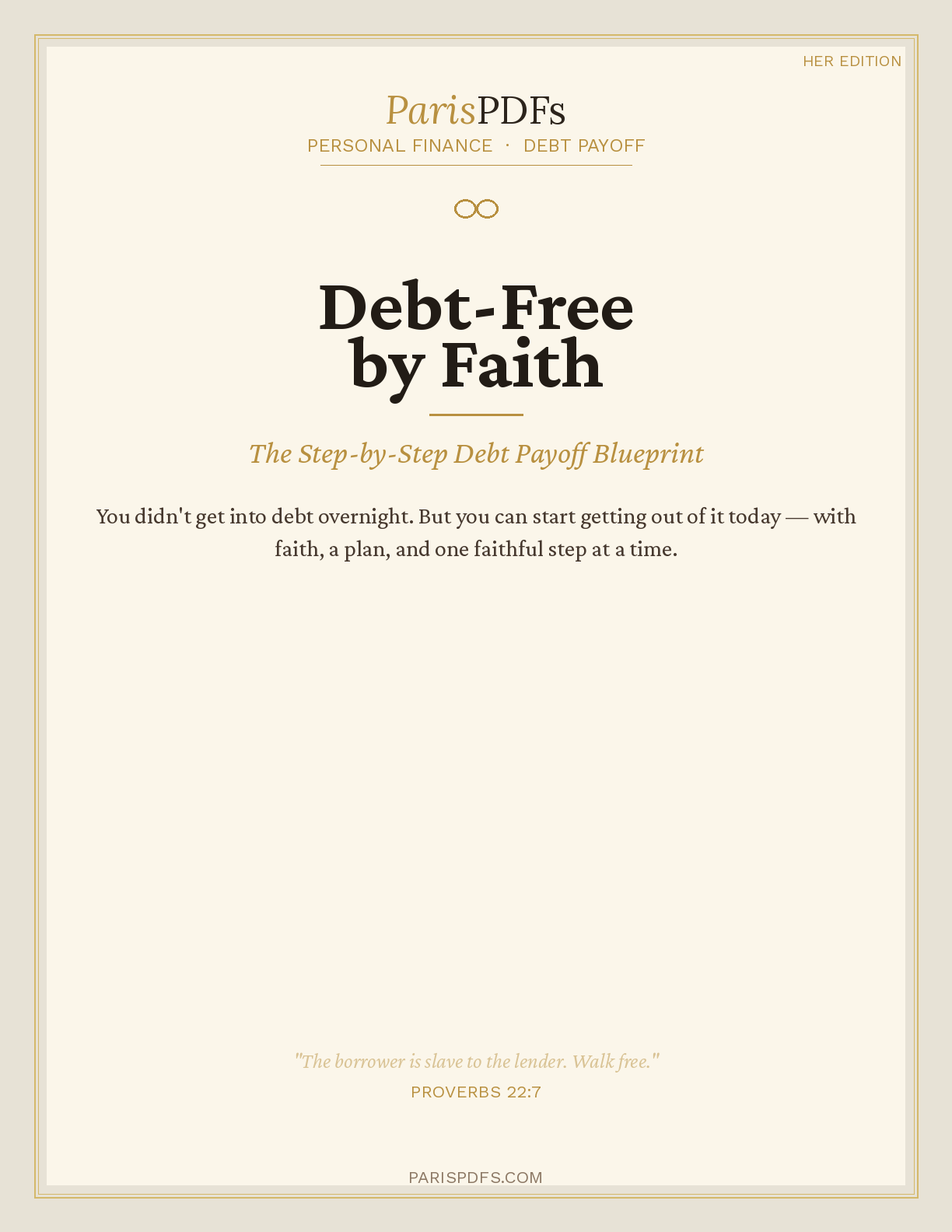Debt-Free by Faith Blueprint Her Edition cover