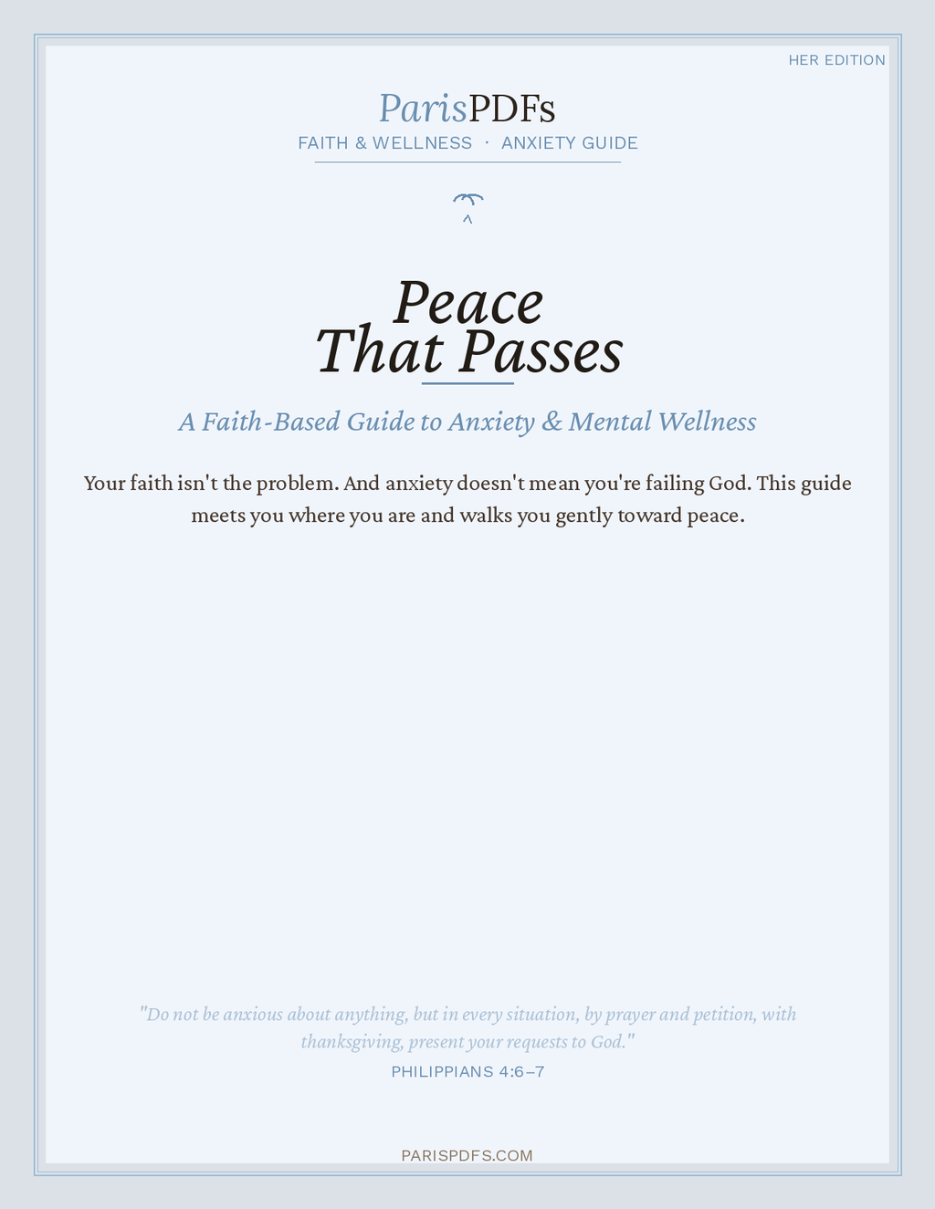 Peace That Passes Anxiety Guide Her Edition cover