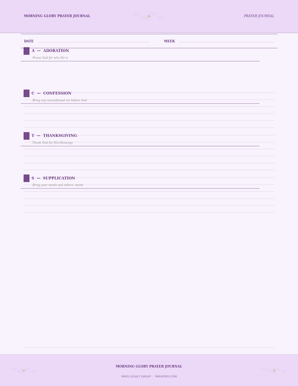 Morning Glory Prayer Journal — A Daily Devotional for Women