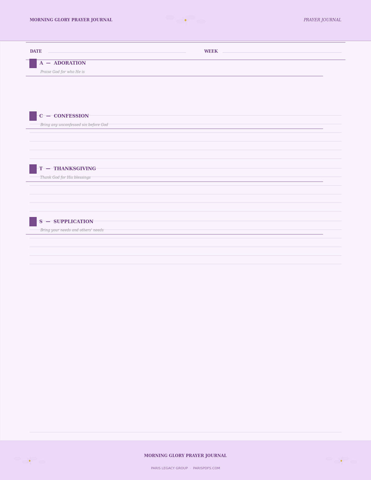 Morning Glory Prayer Journal — A Daily Devotional for Women