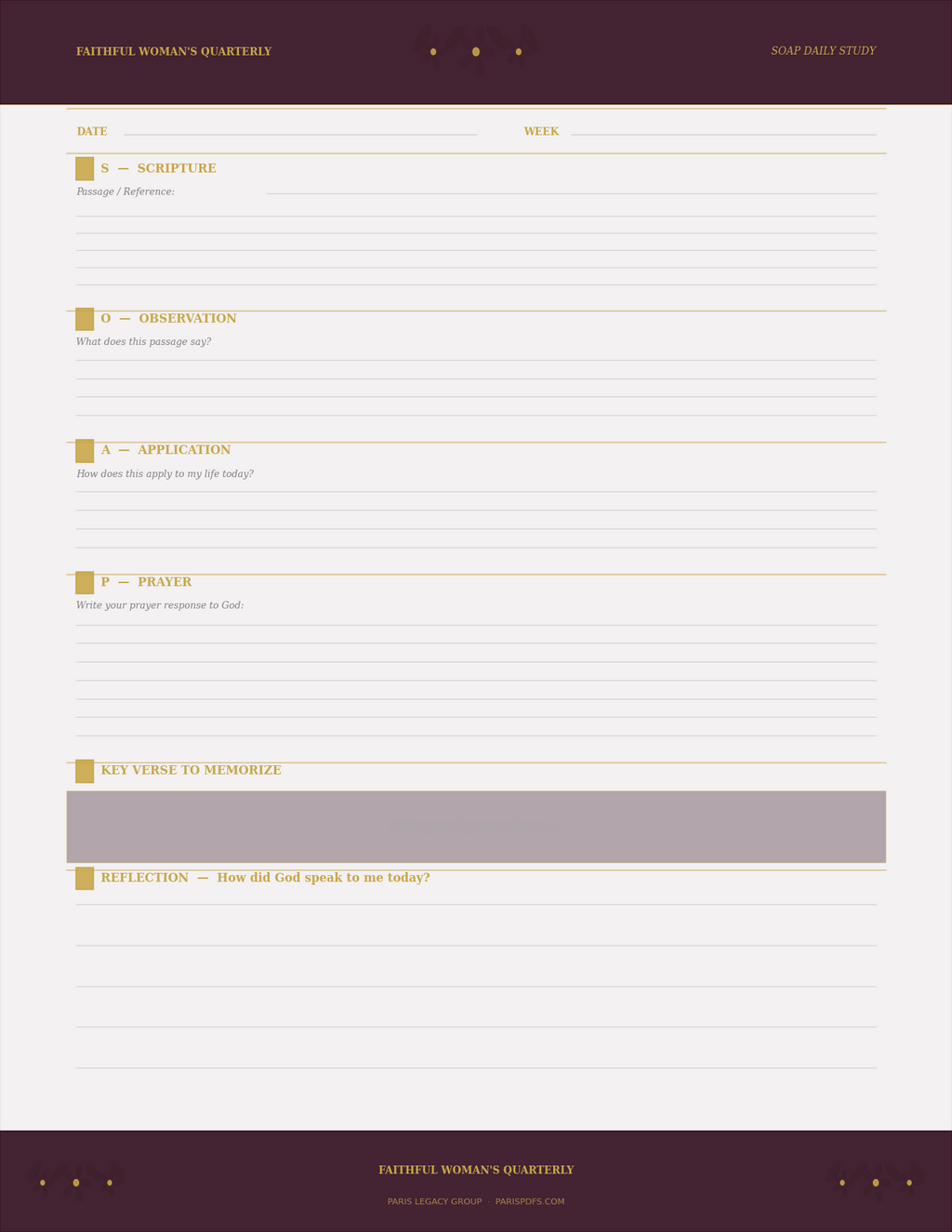 The Faithful Woman's Quarterly — 90-Day Devotional, Study & Prayer Planner