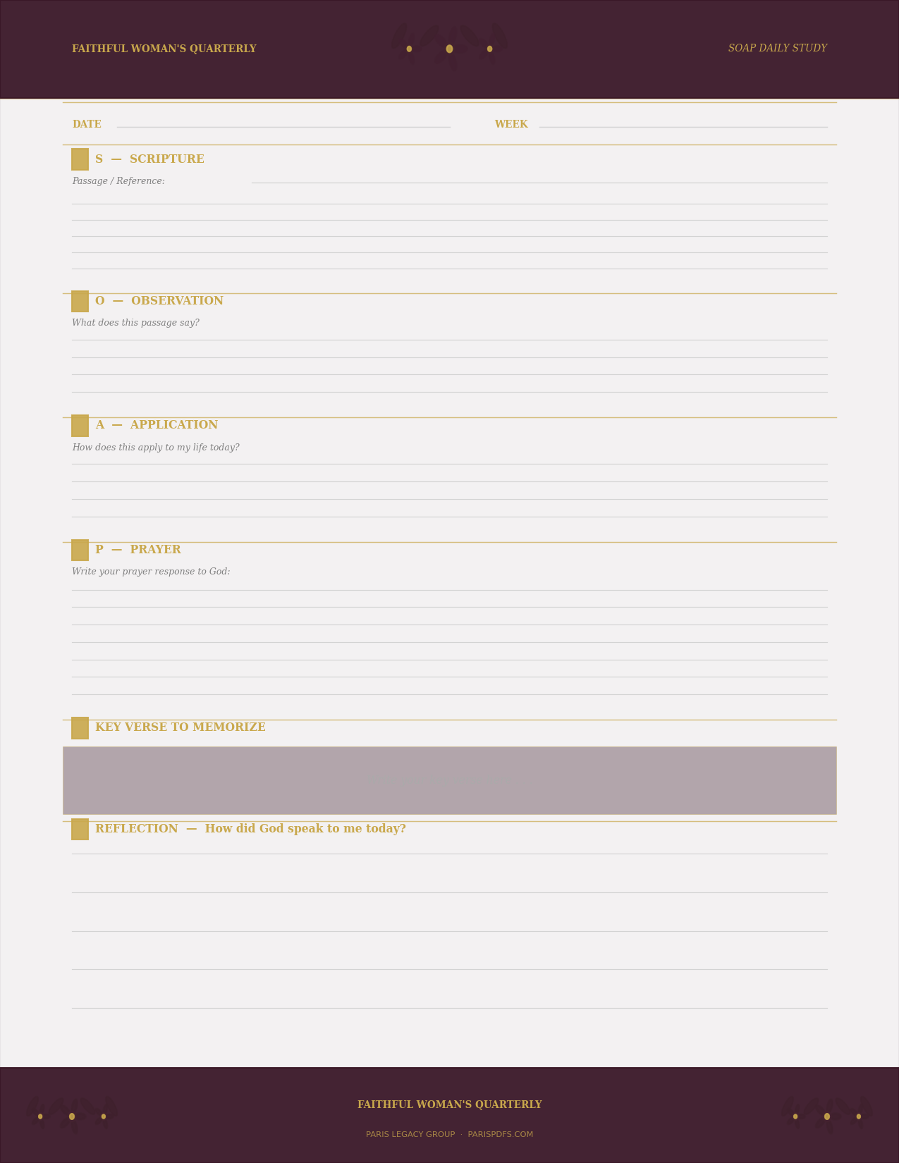 The Faithful Woman's Quarterly — 90-Day Devotional, Study & Prayer Planner