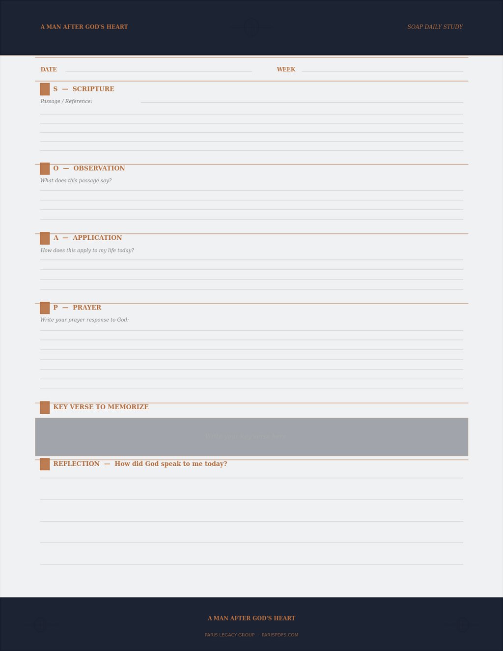 A Man After God's Heart — Men's 90-Day SOAP Bible Study Journal
