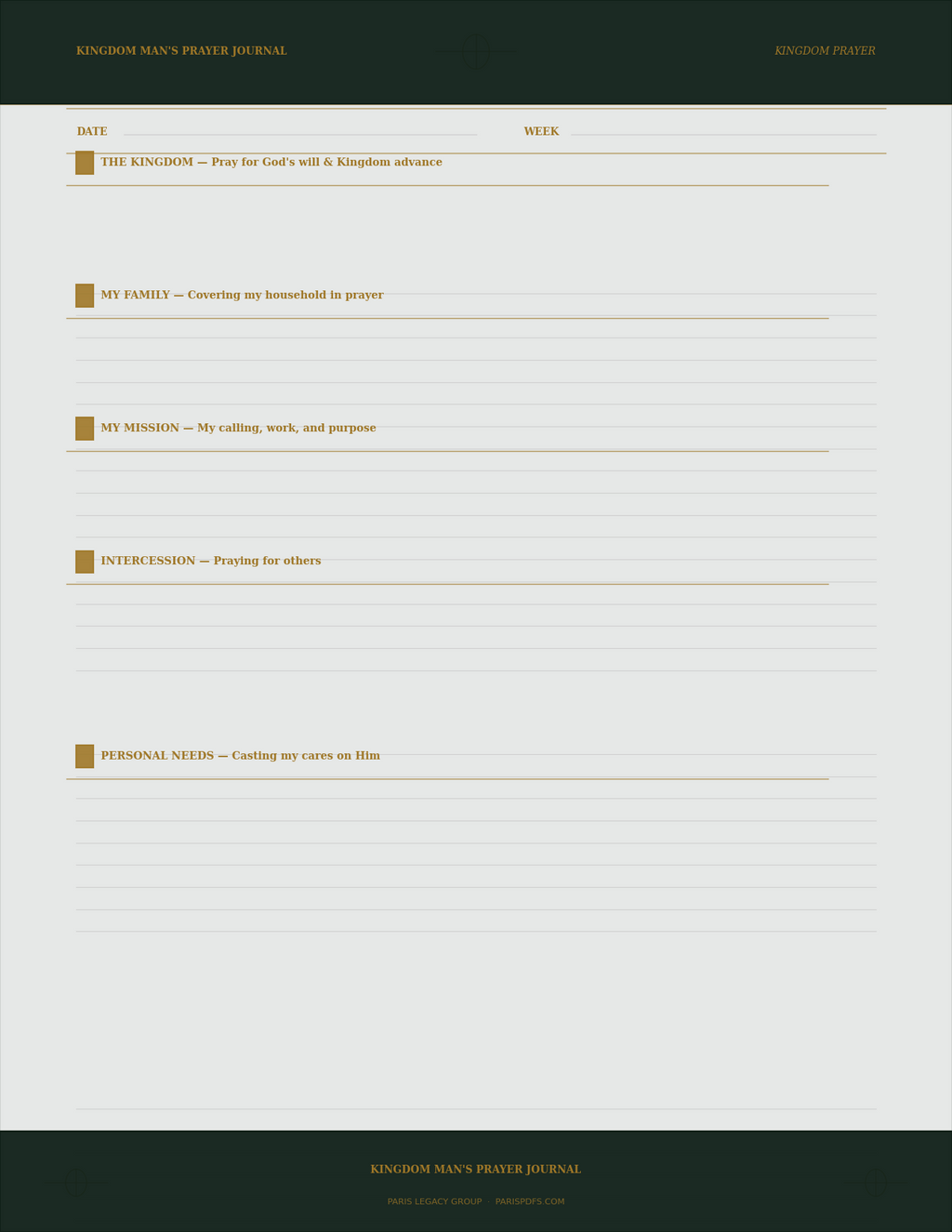 The Kingdom Man's Prayer Journal — Interceding for Family, Community & the Kingdom