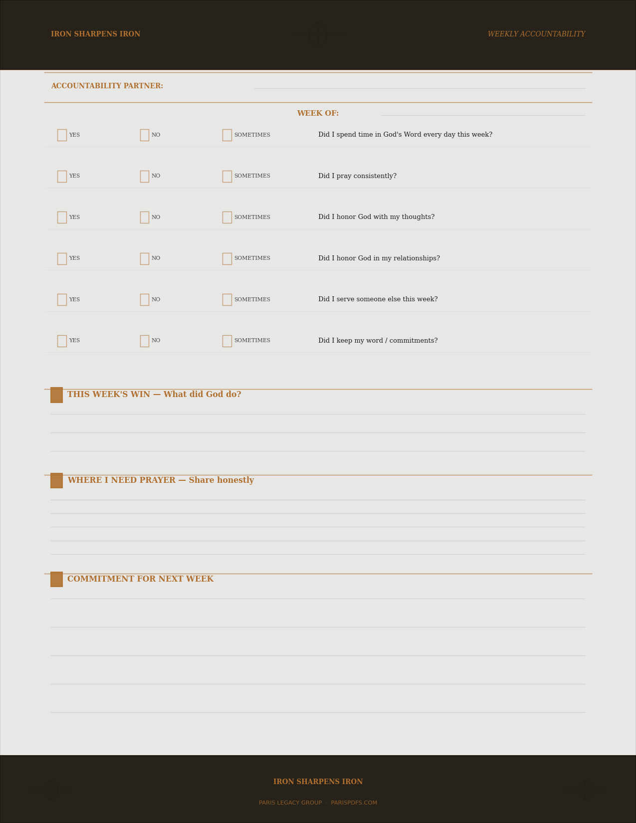 Iron Sharpens Iron — A Verse-by-Verse Accountability Workbook for Men